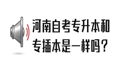 河南自考专升本和专插本是一样吗？